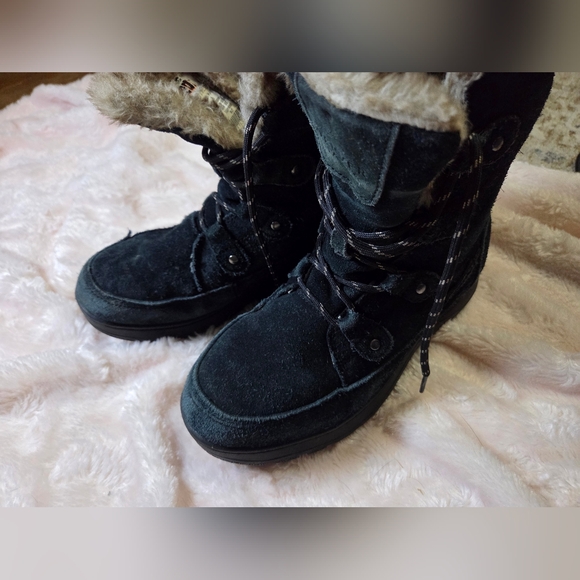 Denver Hayes Shoes - Denver Hayes Black Winter Boots with Fur Lining